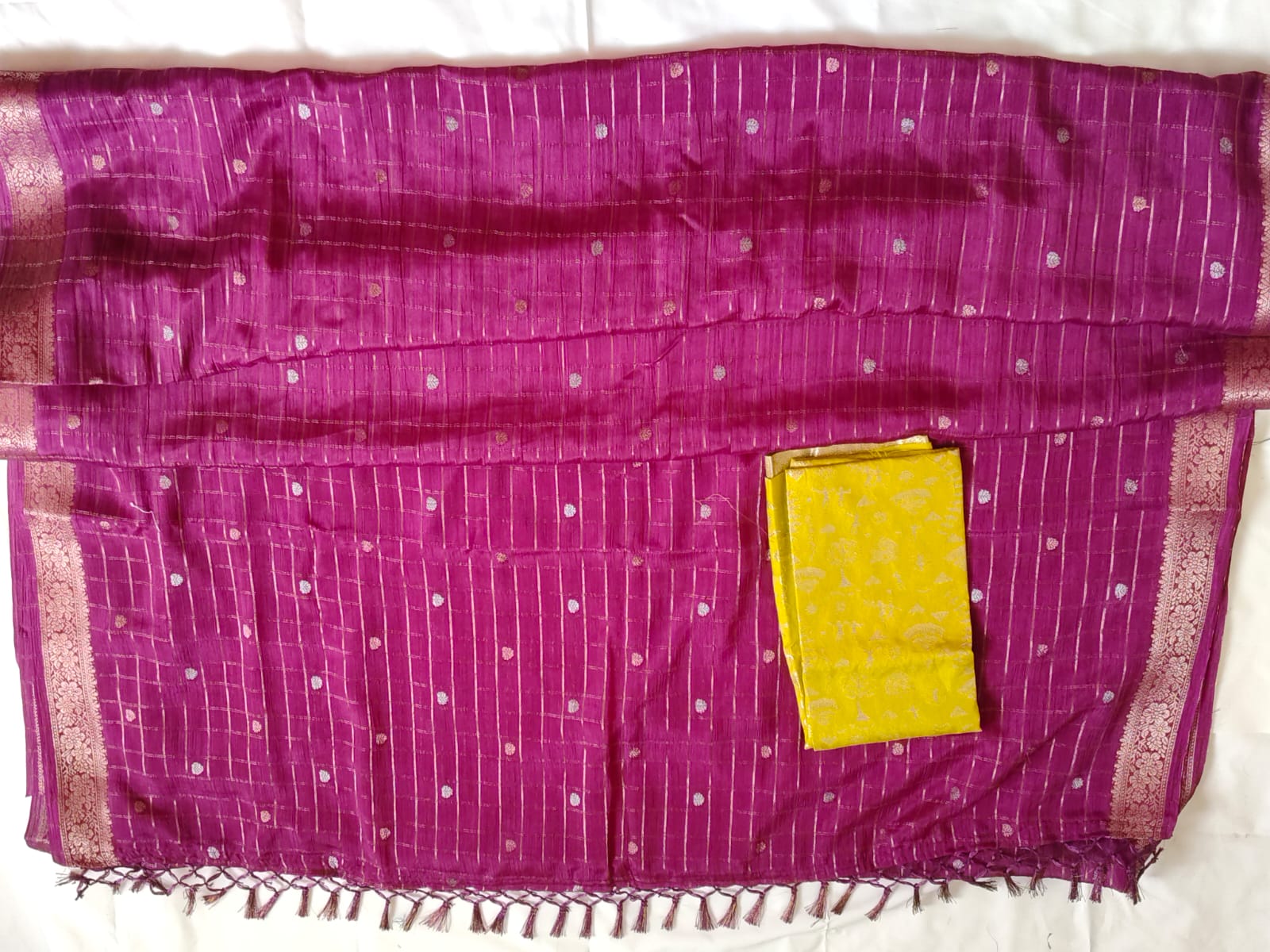 Visco Gorget Silk Saree with Designer Border