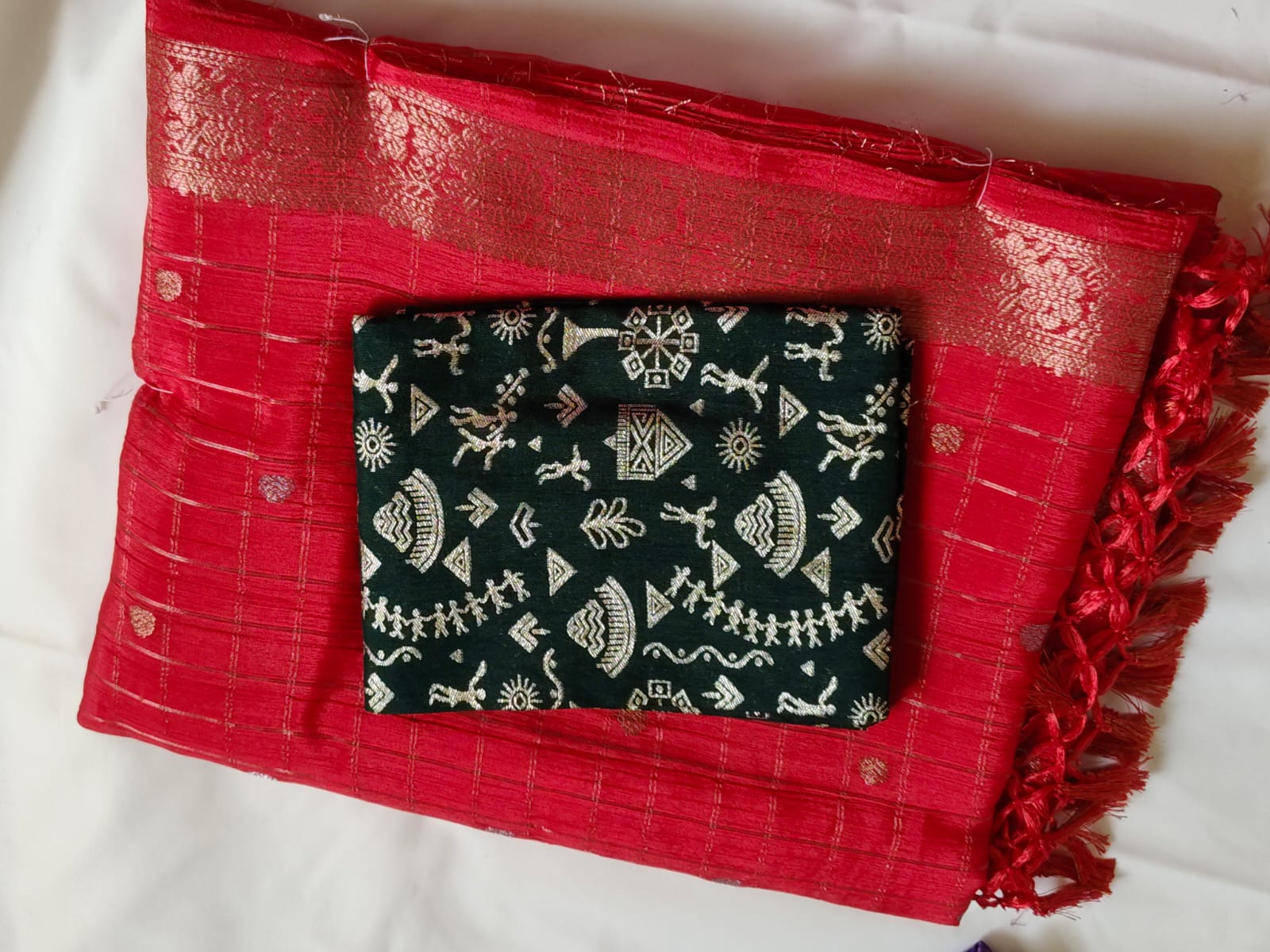 Visco Gorget Silk Saree with Rich Border