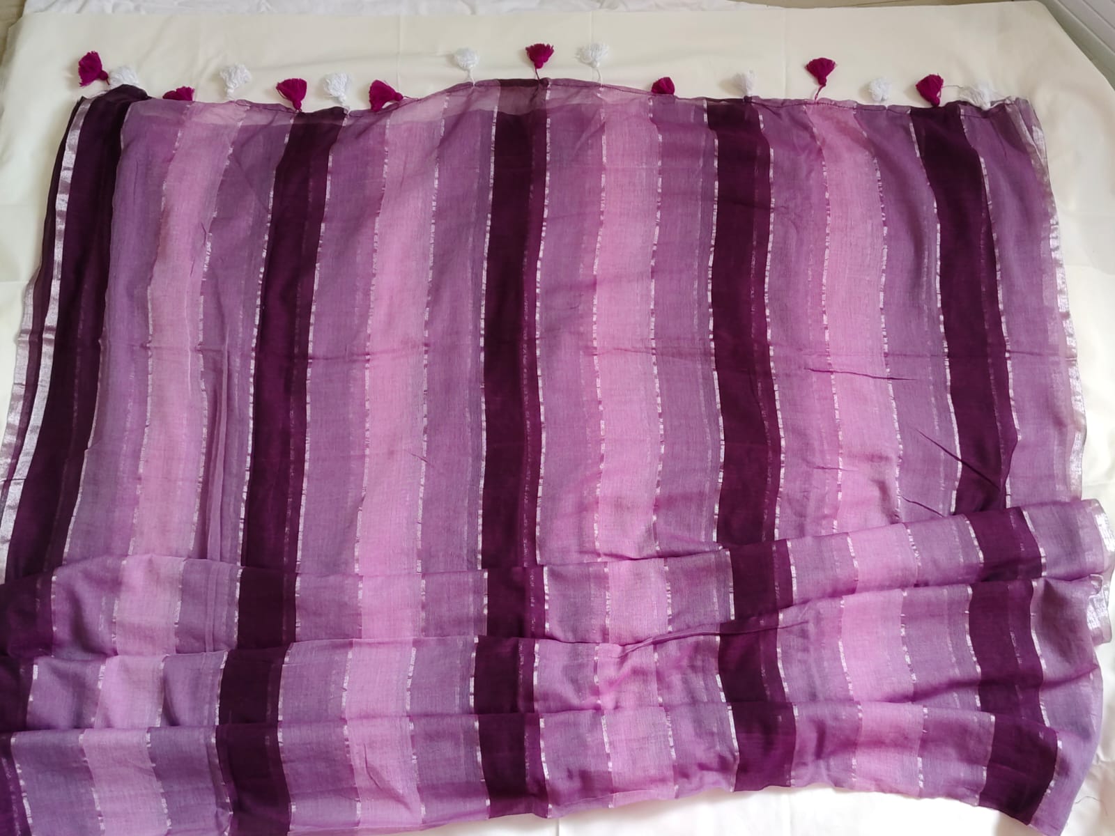 Mul Lines Pure Mul Cotton Saree
